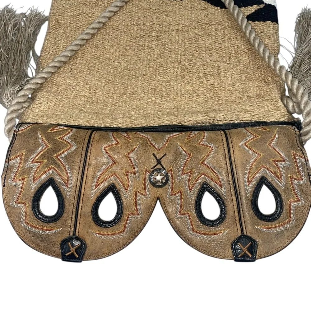 Twisted X Repurposed Shoulder Bag Rope Strap Southwestern Western Hemp Boot Flap